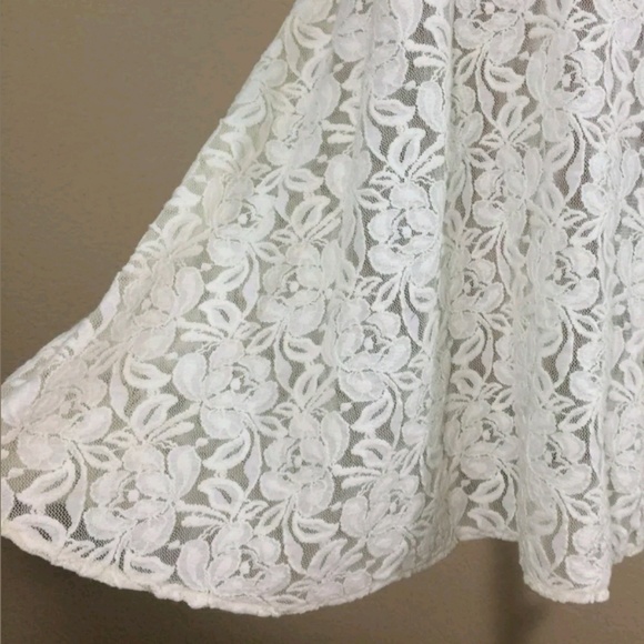 NWT Free People lace sleeveless mini dress ivory - Picture 5 of 8